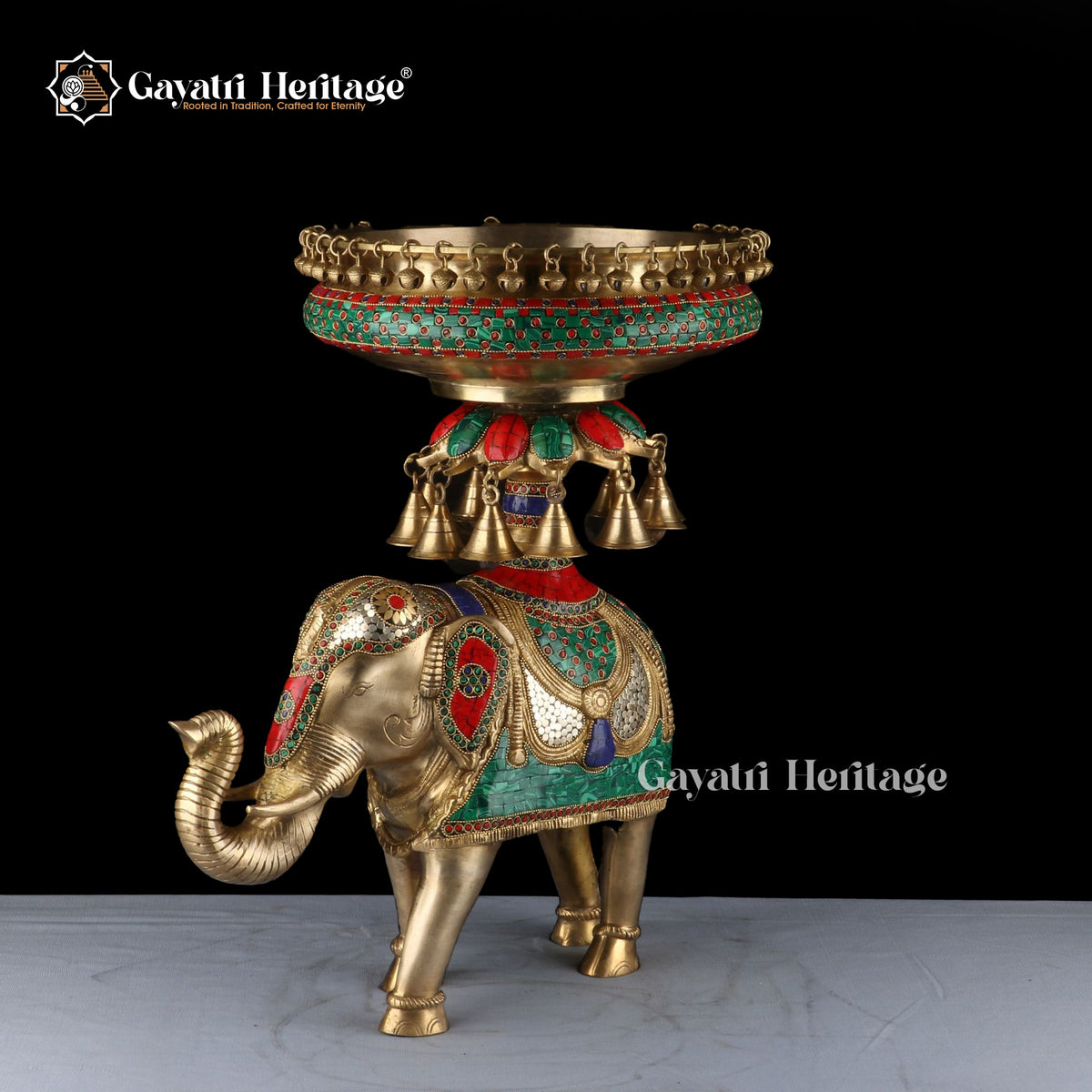 Brass Elephant Urli – Symbol of Strength and Prosperity | Gayatri Heritage