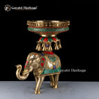 Brass Elephant Urli – Symbol of Strength and Prosperity | Gayatri Heritage