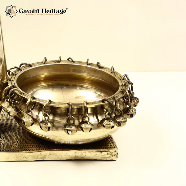 Brass Swan with Urli – Elegant Decorative Bowl | Gayatri Heritage