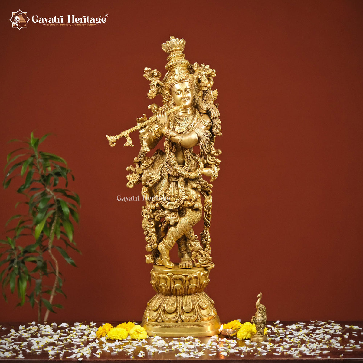 Brass Radha Krishna Statue – Divine Art for Your Home | Gayatri Heritage