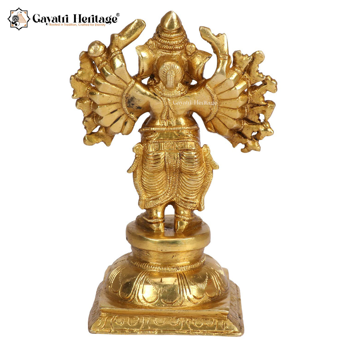Brass 18 Hands Vinayagar Statue – Powerful Divine Form