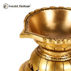 Brass Antique Vilakku Diya – Traditional Lighting Décor | Gayatri Heritage - Gayatri Heritage