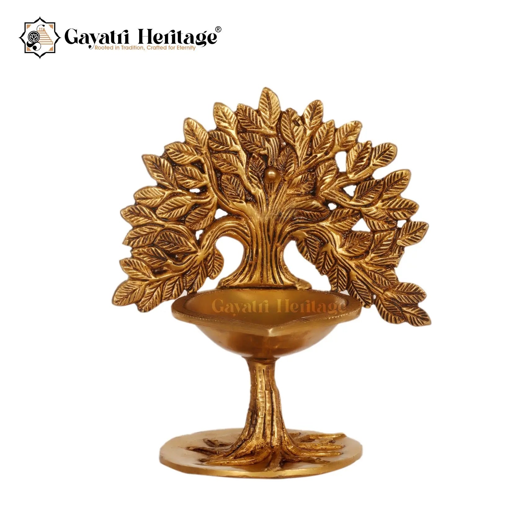 Brass Kalpavrisksha Oil Lamp ( Diya ) – Illuminate Your Space with Sacred Grace | Gayatri Heritage Gayatri Heritage