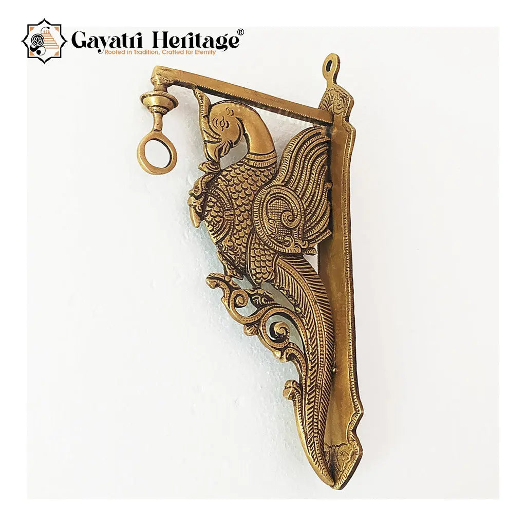 Brass Peacock Wall Brackets – Ornate Wall Décor Accents | Gayatri Heritage Gayatri Heritage