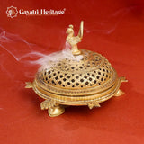 Brass Tortoise Peacock Dhoop Dani (Incense Holder) – Spiritual Aroma | Gayatri Heritage Gayatri Heritage