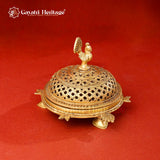 Brass Tortoise Peacock Dhoop Dani (Incense Holder) – Spiritual Aroma | Gayatri Heritage Gayatri Heritage
