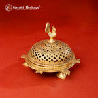 Brass Tortoise Peacock Dhoop Dani (Incense Holder) – Spiritual Aroma | Gayatri Heritage Gayatri Heritage