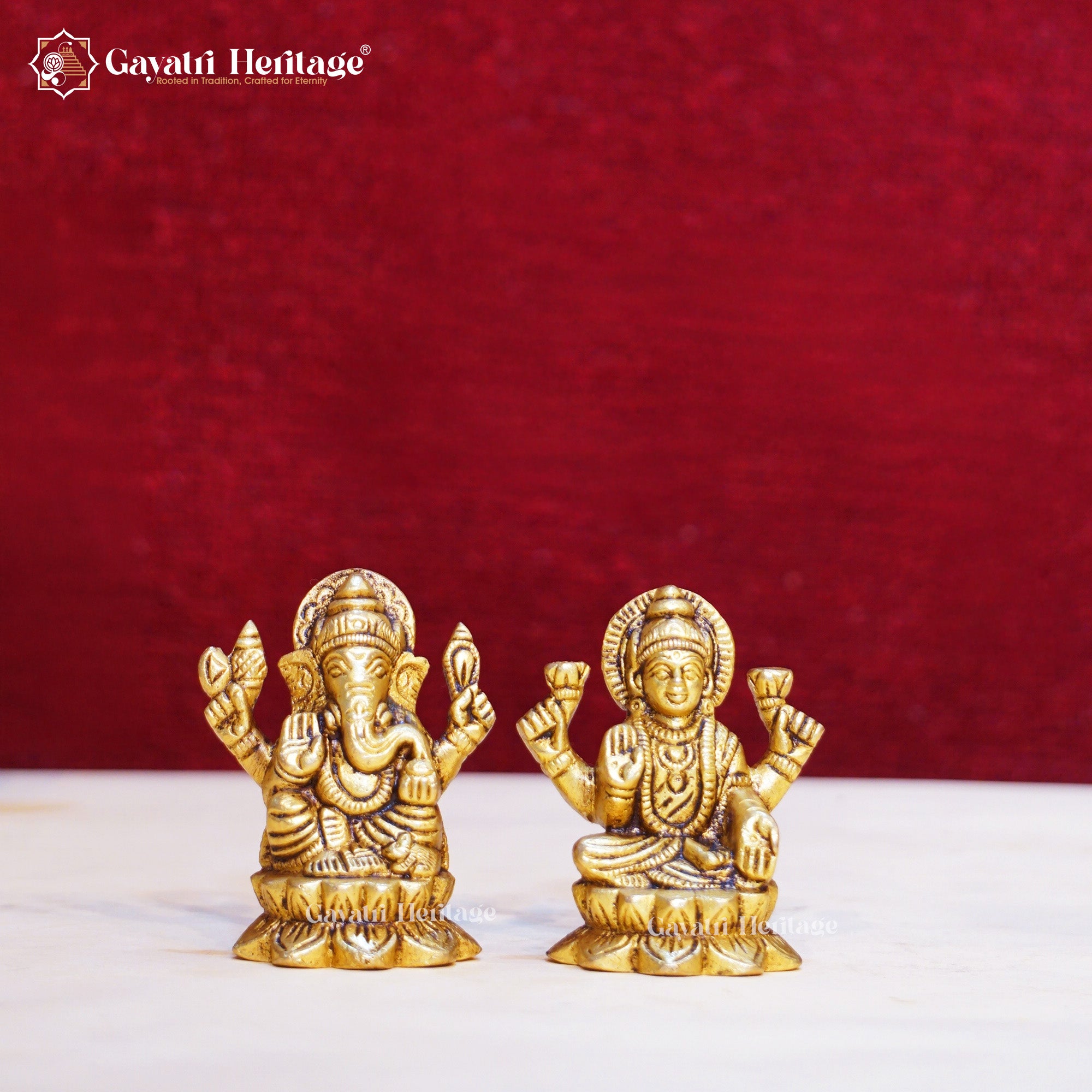 Brass Ganesh Lakshmi Idols – Auspicious Blessings for Home