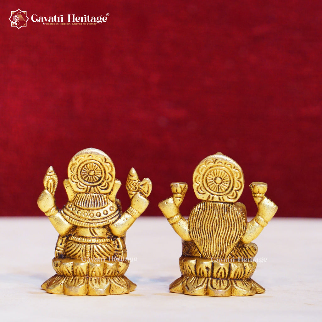Brass Ganesh Lakshmi Idols – Auspicious Blessings for Home