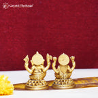Brass Ganesha Lakshmi Statue – Blessings & Prosperity Idol