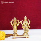 Brass Standing Vishnu Lakshmi Statue – Divine Blessings Idol