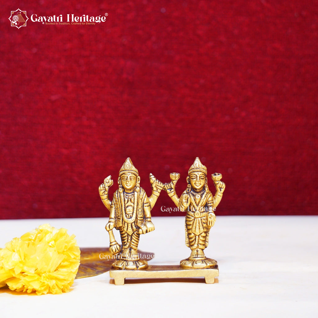 Brass Vishnu Lakshmi Idol – Divine Prosperity & Blessings Statue