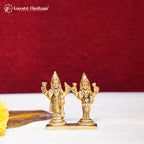 Brass Lord Vishnu Lakshmi Idol – Divine Prosperity Statue