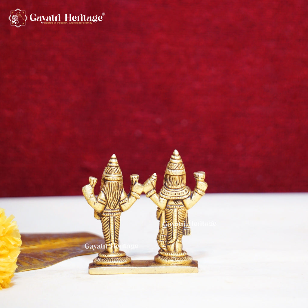 Brass Lord Vishnu Lakshmi Idol – Divine Prosperity Statue