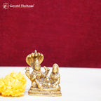 Brass Sitting Vishnu Lakshmi Idol – Divine Prosperity Statue