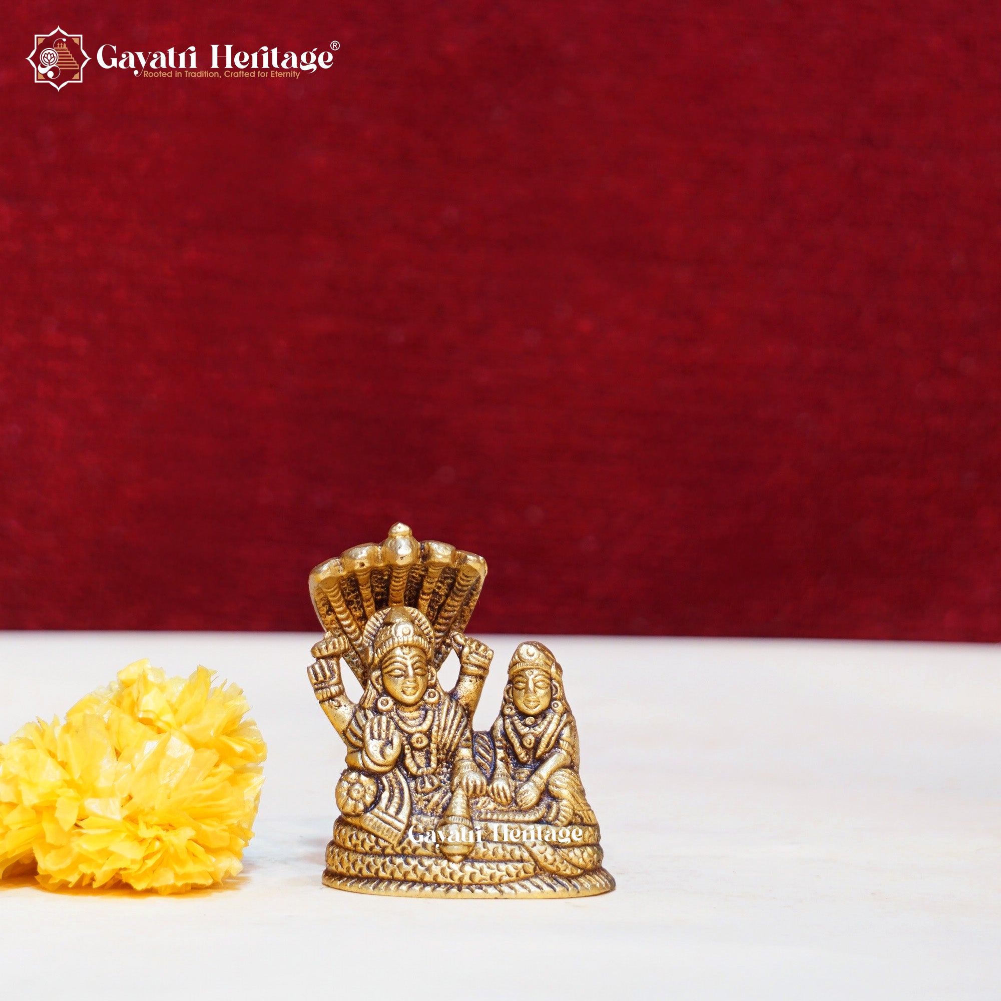 Brass Vishnu Lakshmi Idol – Divine Prosperity & Blessings