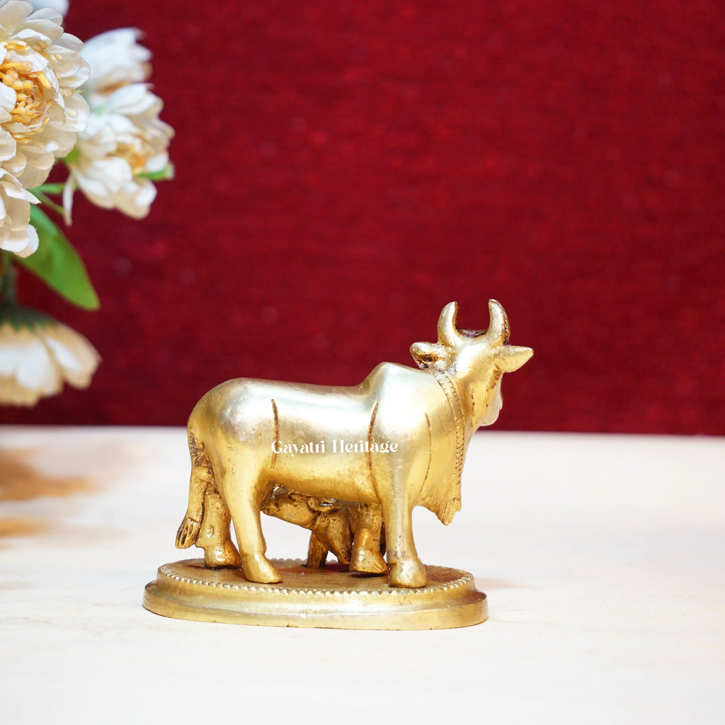 Brass Cow and Calf Idol – Sacred Symbol of Nurturing & Prosperity