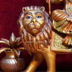 Brass Durga Mata Idol – Divine Goddess with Traditional Makeup