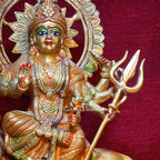 Brass Durga Mata Idol – Divine Goddess with Traditional Makeup