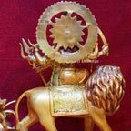Brass Durga Mata Idol – Divine Goddess with Traditional Makeup