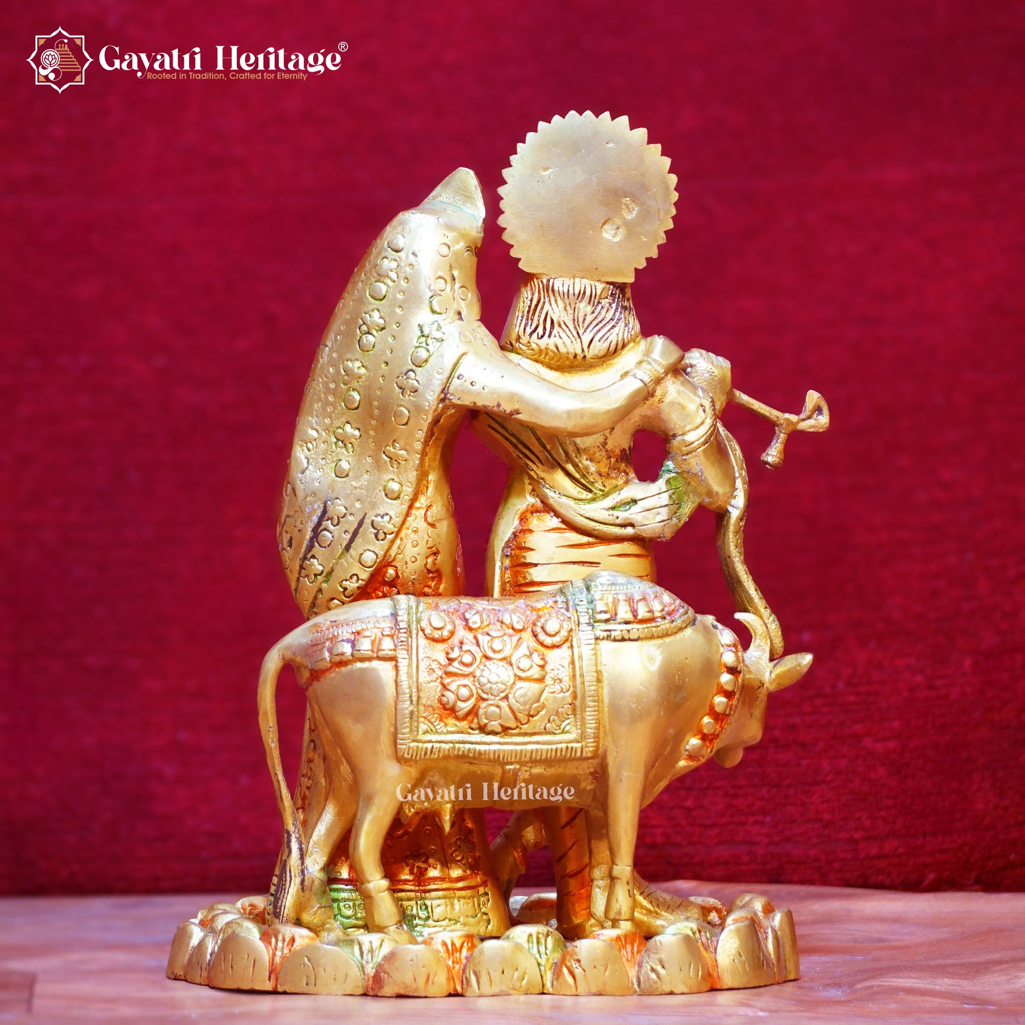 Brass Radha Krishna Idol – Multicolor Divine Beauty