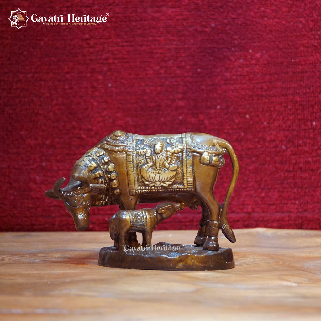 Brass Cow Idol – Sacred Symbol in Elegant Brown Finish