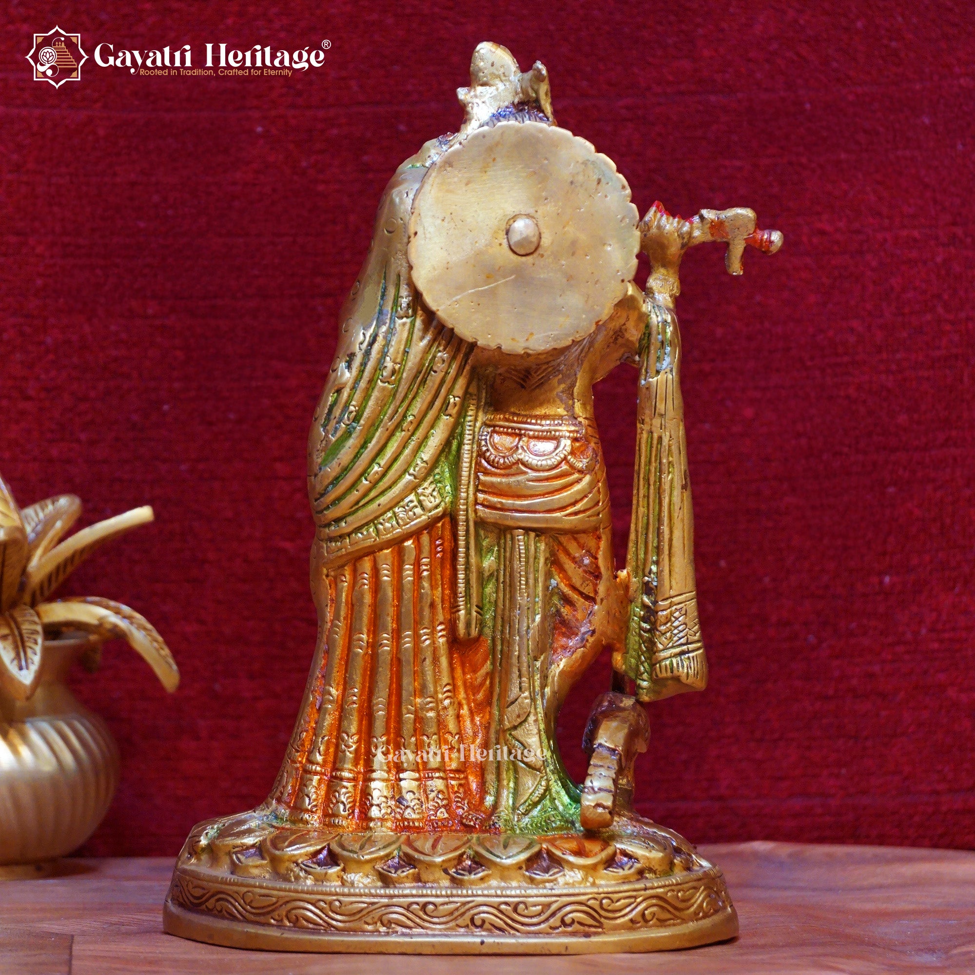 Brass Radha Krishna Idol – Multicolor Divine Elegance