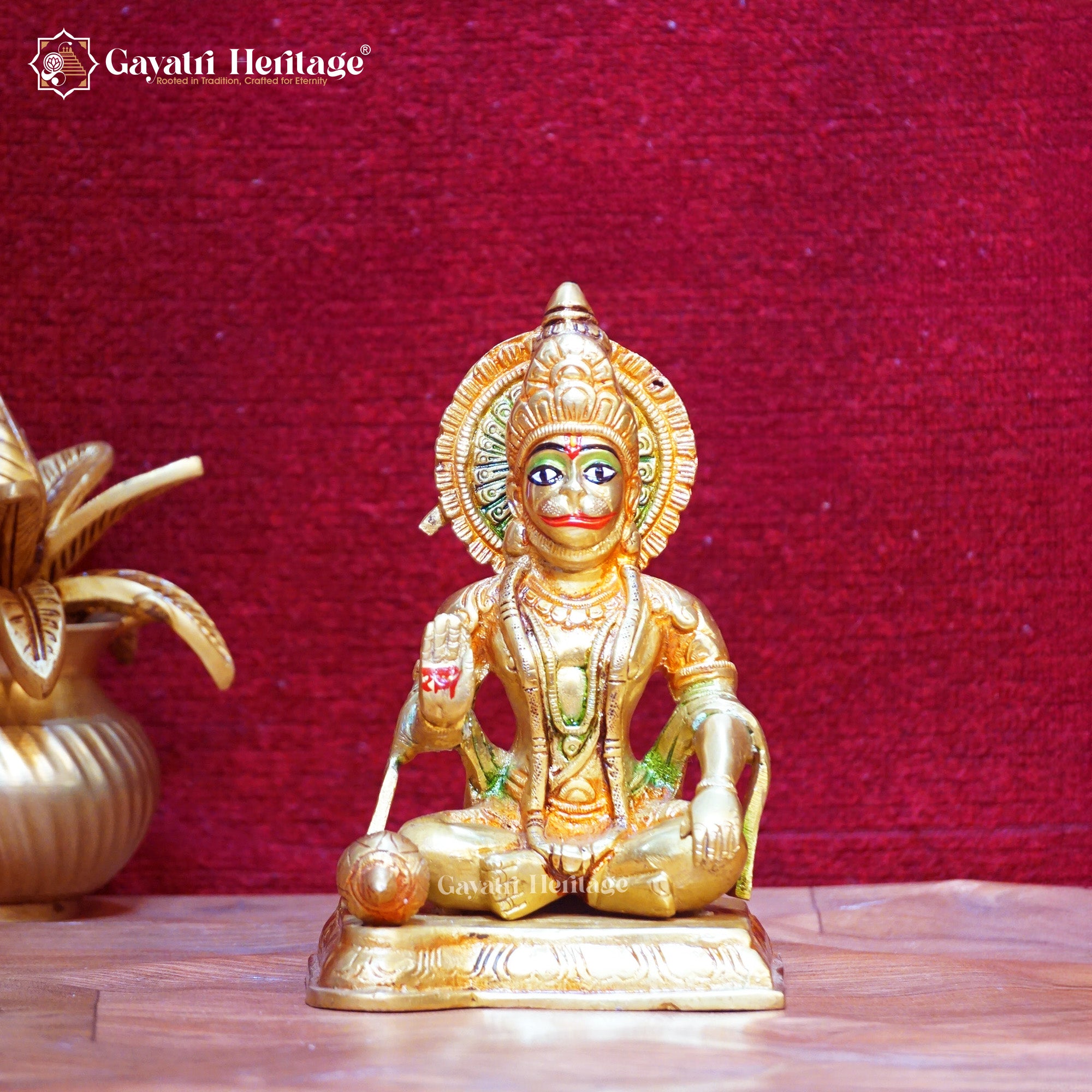 Brass Hanuman Idol – Multicolor Divine Strength & Blessings