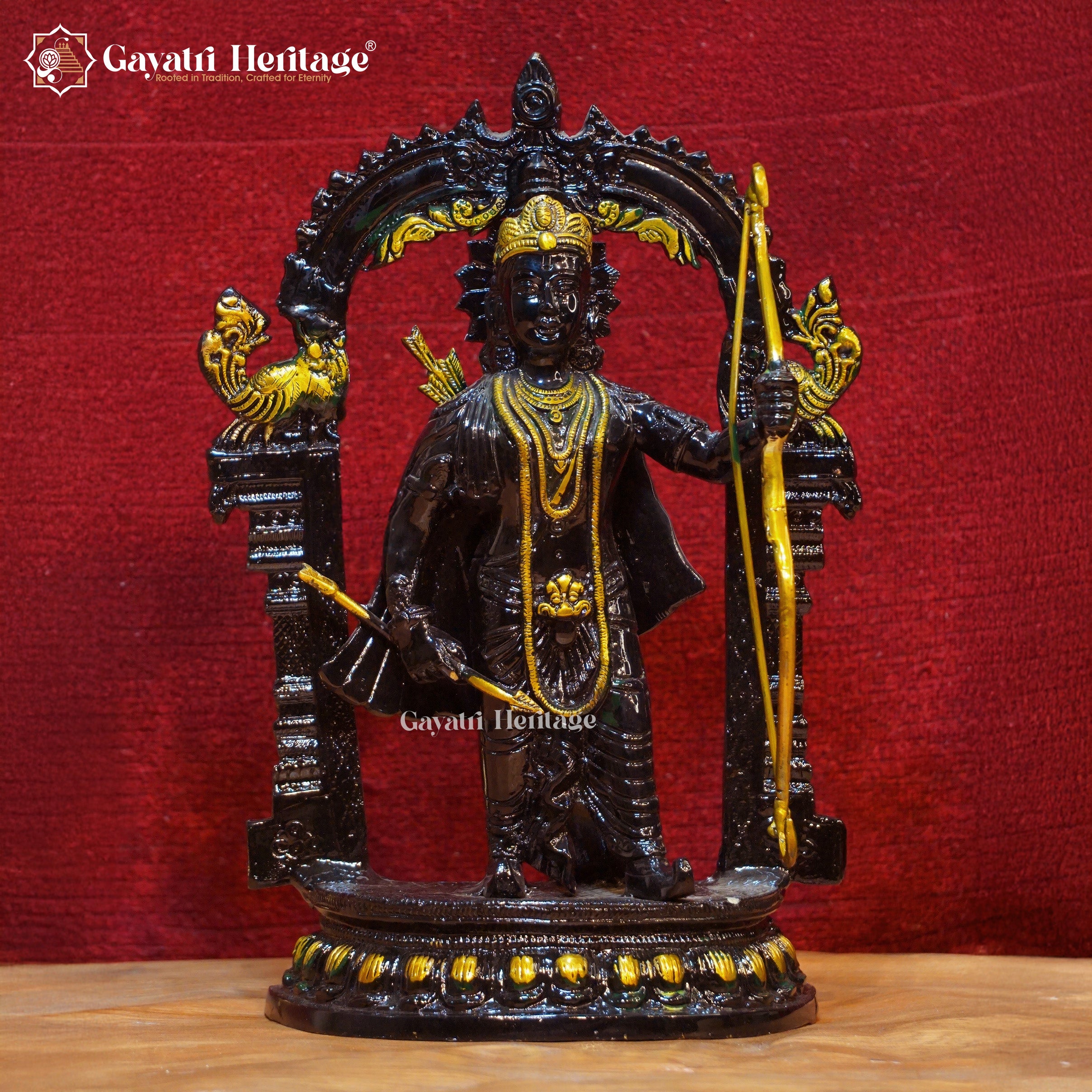 Brass Ram Lalla Statue – Sacred Blessings in Black Finish