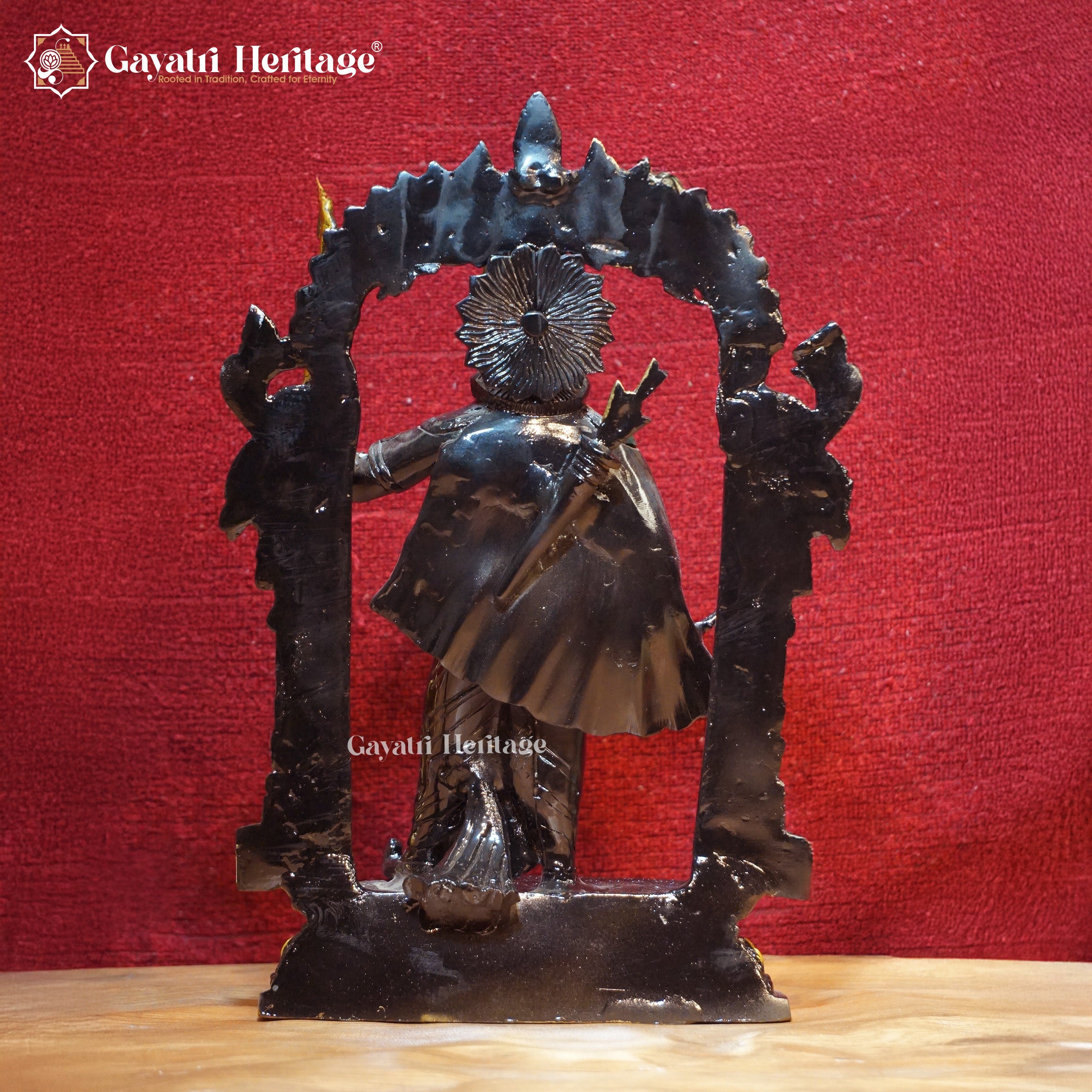 Brass Ram Lalla Statue – Sacred Blessings in Black Finish