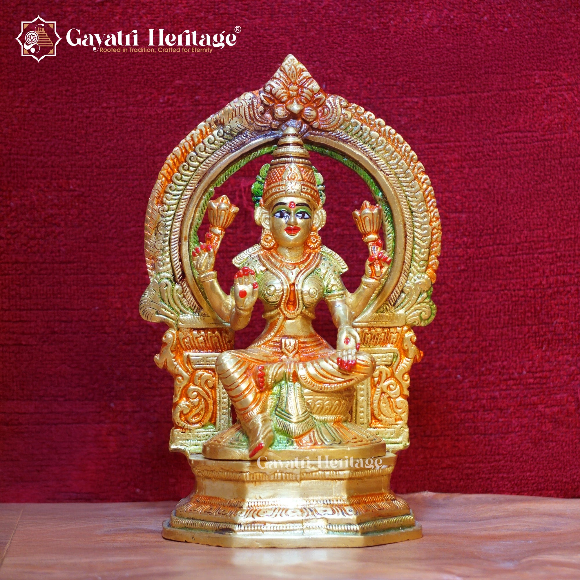 Brass Laxmi Idol – Multicolor Divine Prosperity & Grace