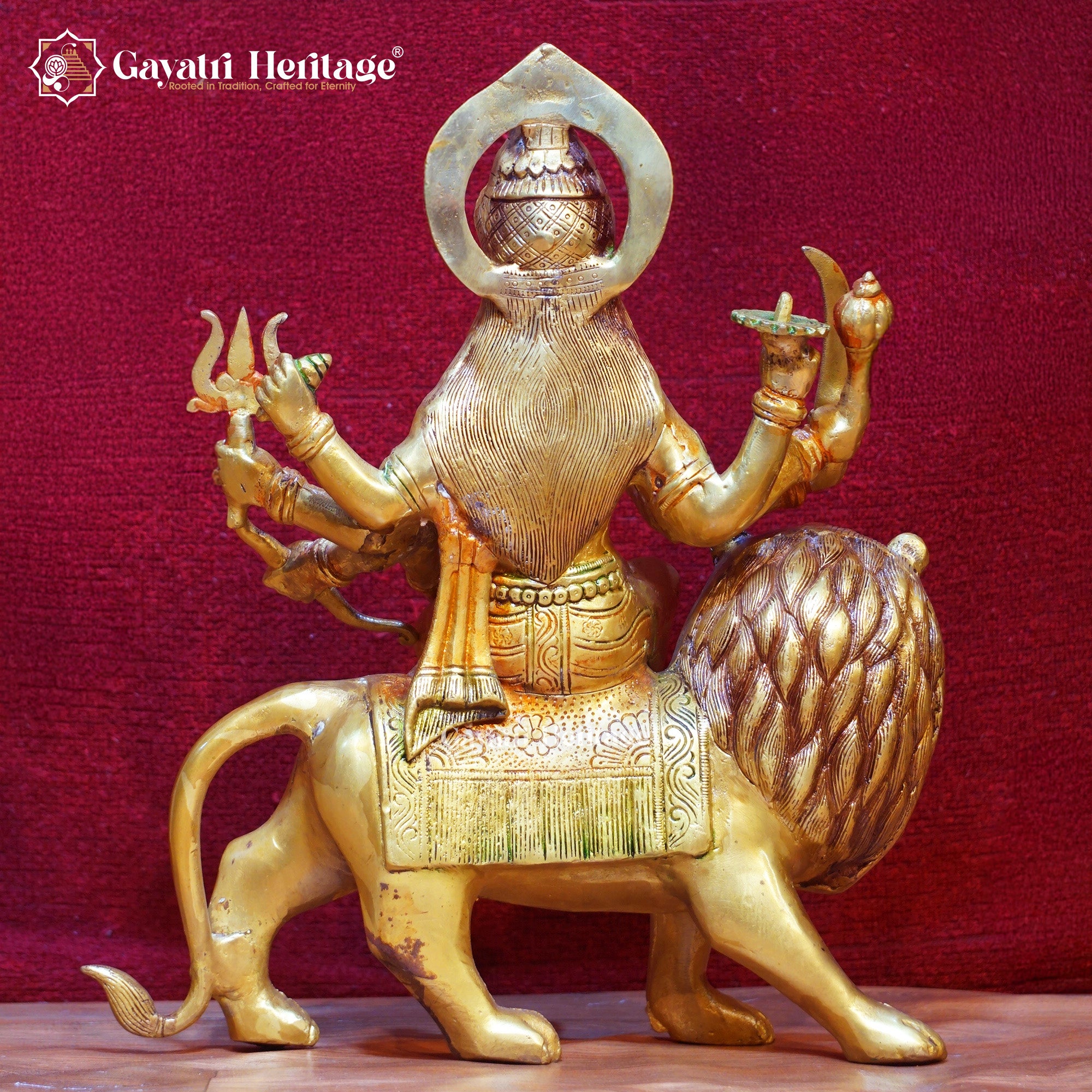 Brass Durga Mata Idol – Multicolor Divine Grace & Beauty