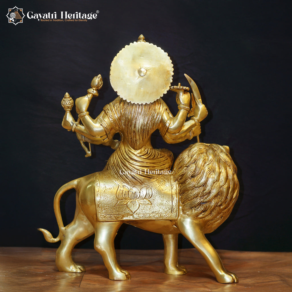 Brass Durga Mata Idol – Antique Finish Divine Power