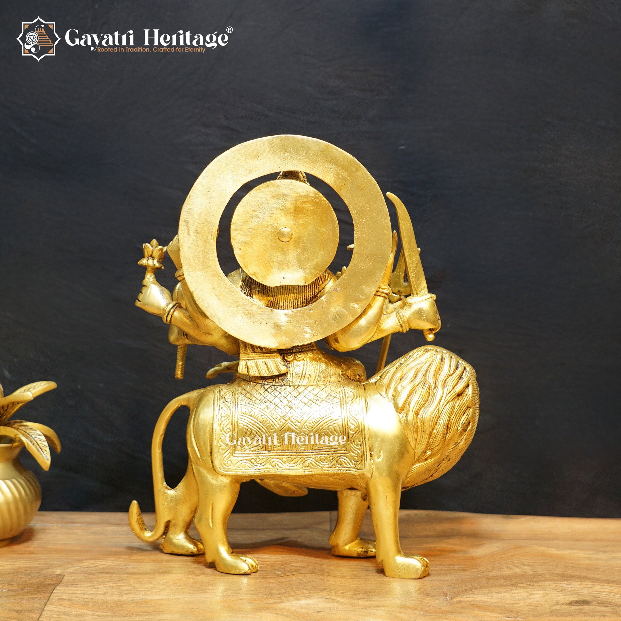 Brass Durga Mata – Double Chakra in Antique Brass Finish