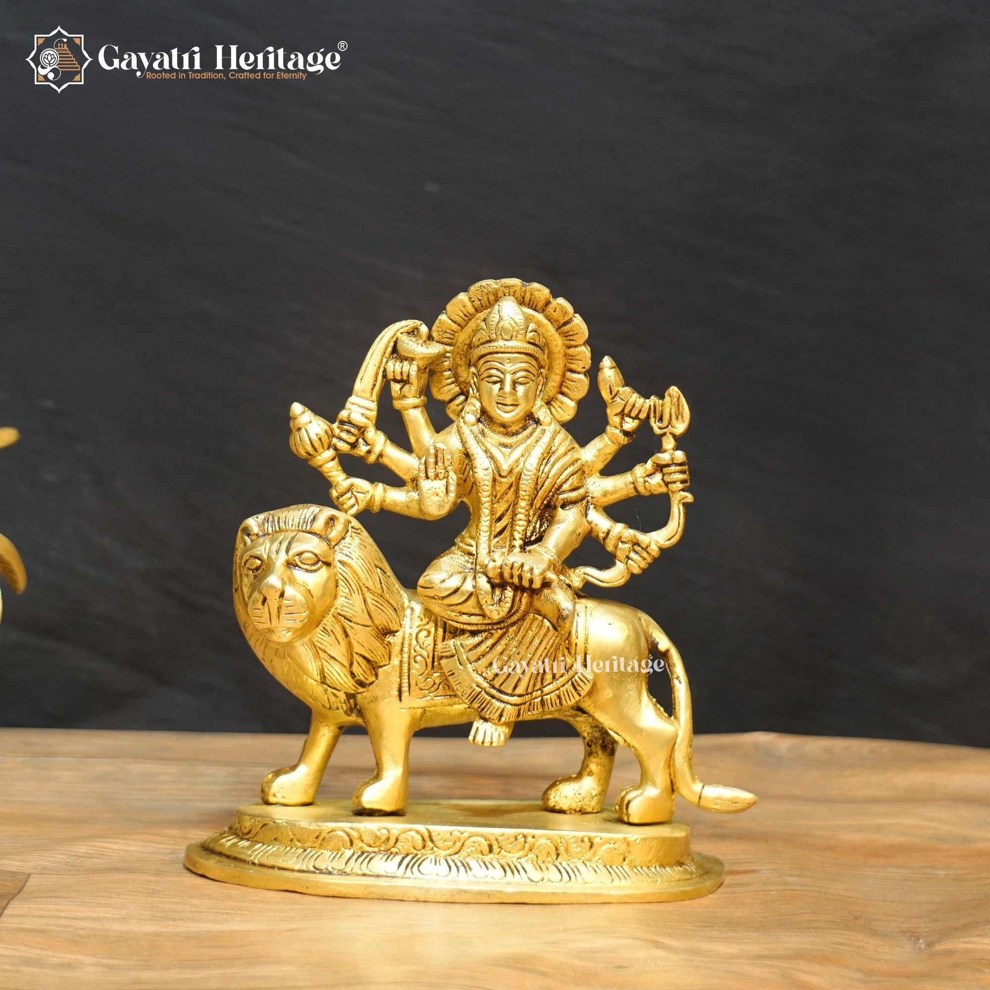 Brass Durga Sculpture – Divine Power & Protection