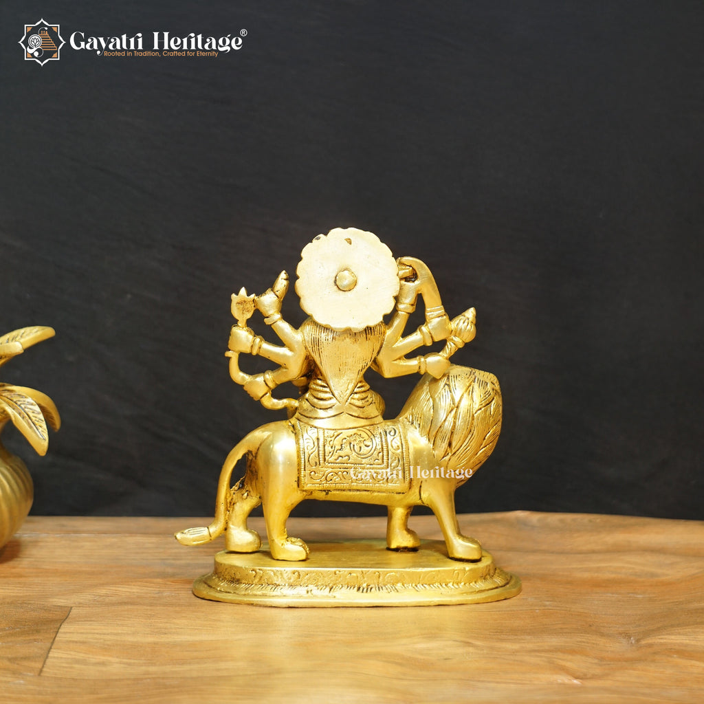 Brass Durga Sculpture – Divine Power & Protection