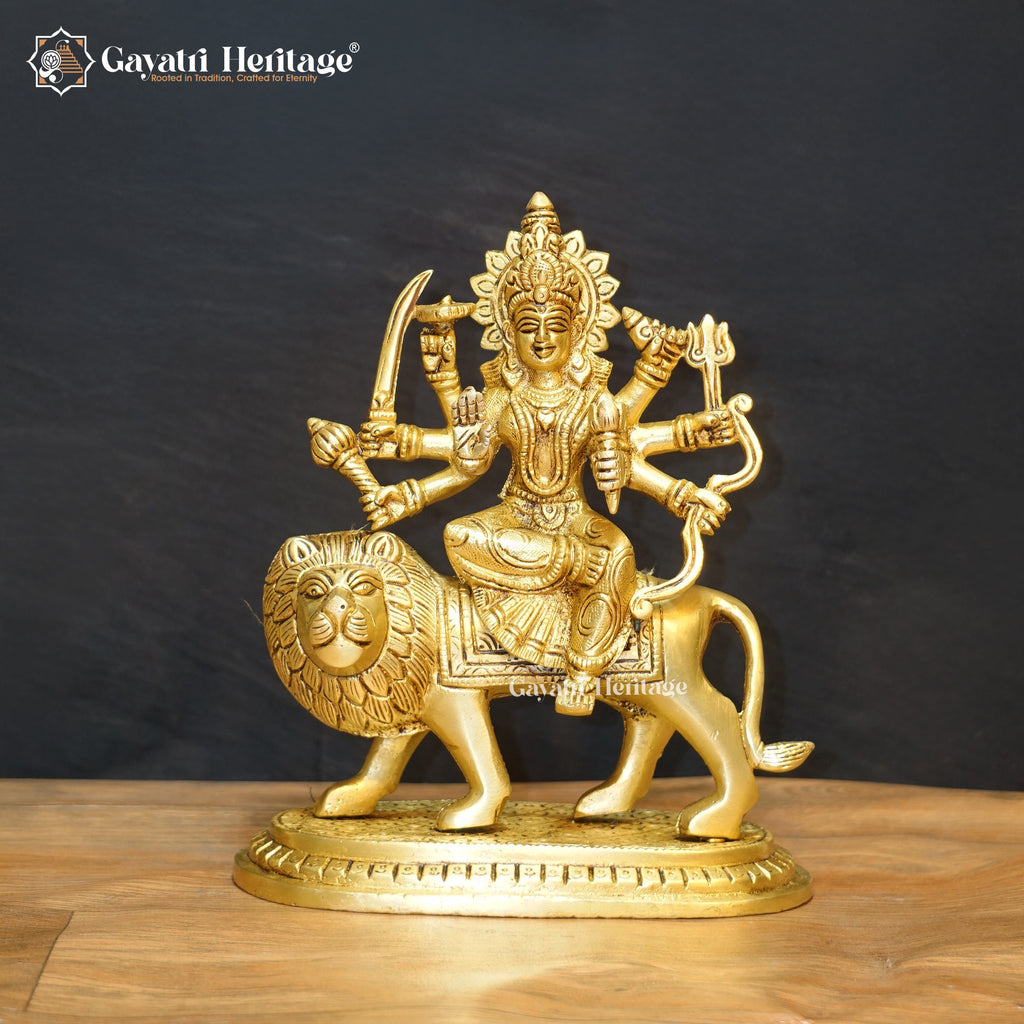 Brass Durga Mata – Divine Grace on Sturdy Base