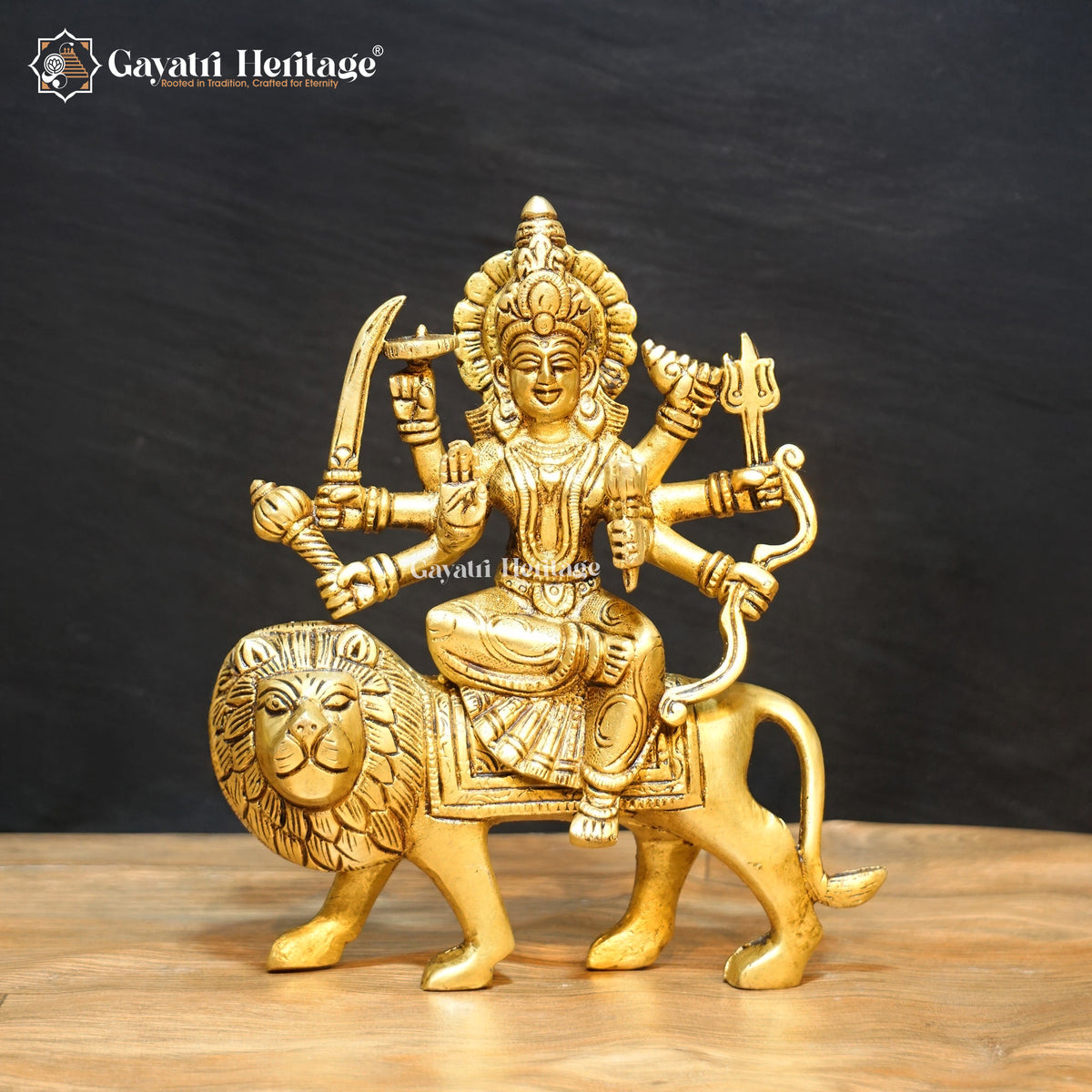 Brass Sherawali Mata – Divine Goddess Idol for Puja & Home