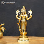 Brass Lord Vishnu Idol – South Indian Style Divine Statue