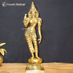 Brass Meenakshi Sculpture – Divine Goddess Idol for Worship