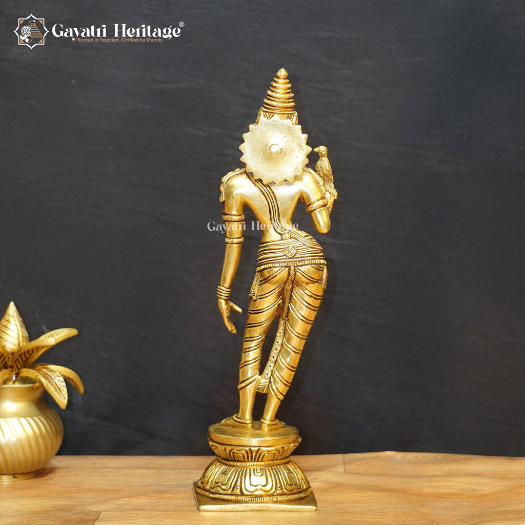 Brass Meenakshi Sculpture – Divine Goddess Idol for Worship