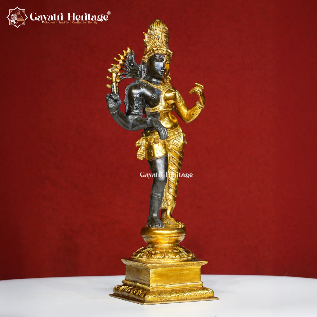 Brass Ardhanarishwara – South Indian Style Divine Idol | Gayatri Heritage