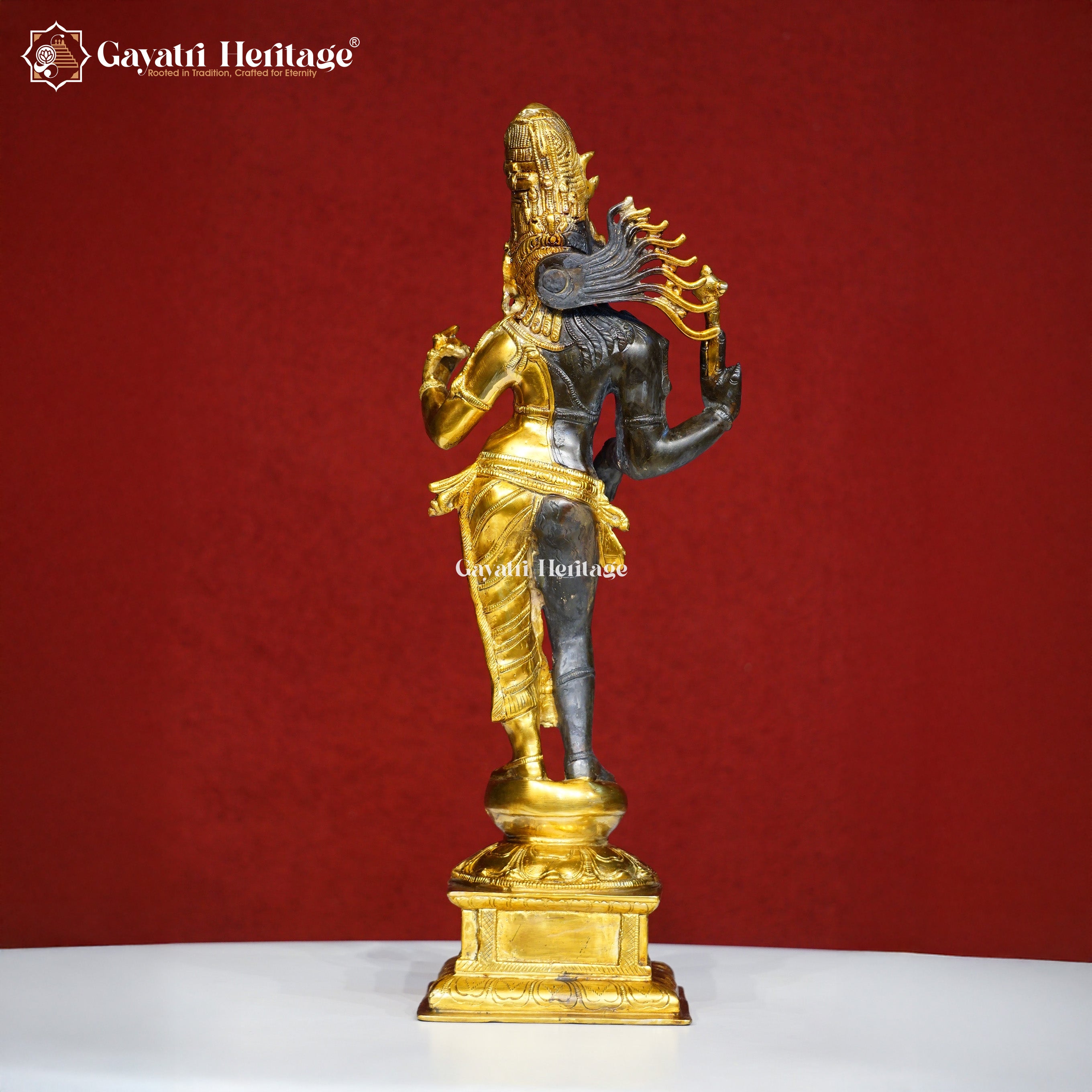 Brass Ardhanarishwara – South Indian Style Divine Idol | Gayatri Heritage