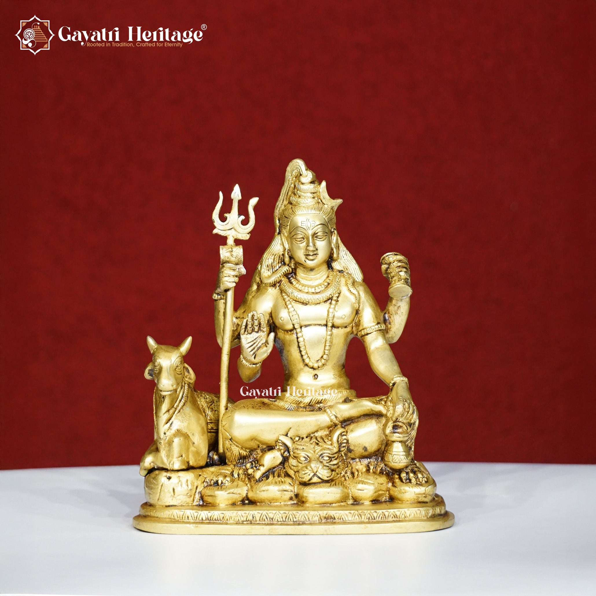 Brass Mahadev Statue with Nandi – Divine Shiva Idol for Pooja & Decor