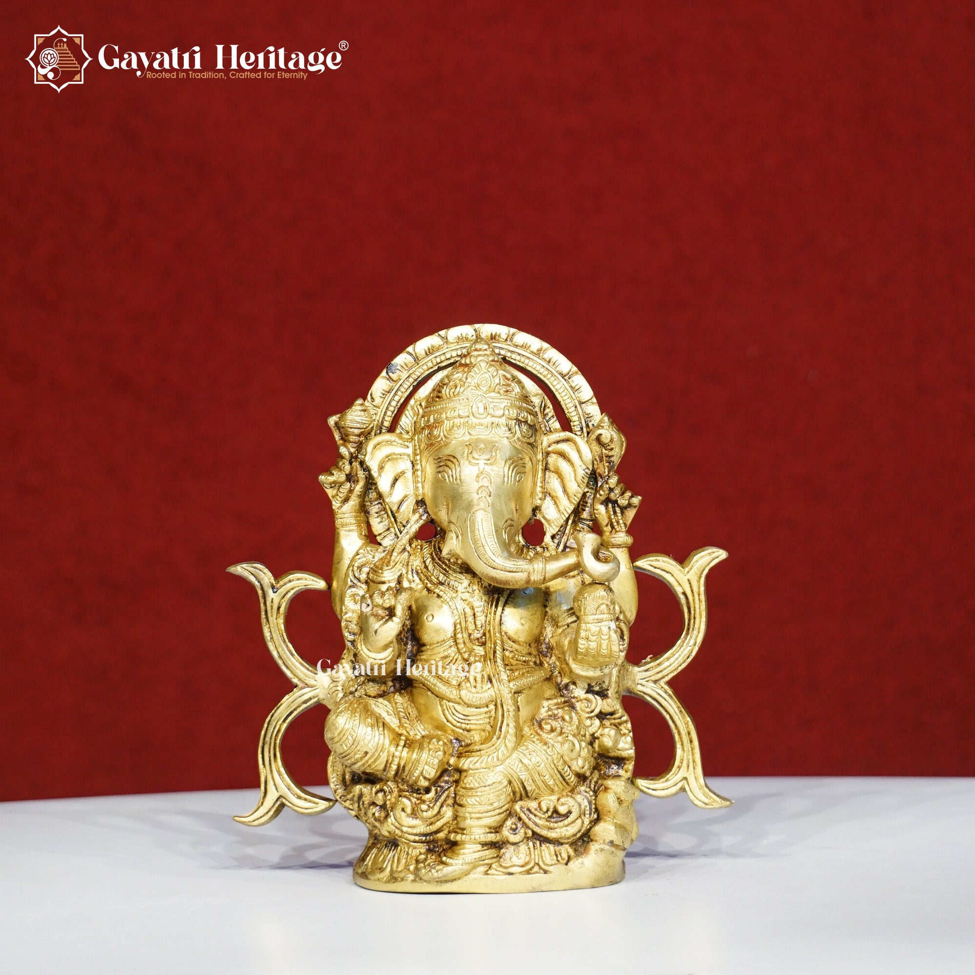 Brass Ganesha Statue – Lord Ganpati Idol for Puja & Decor