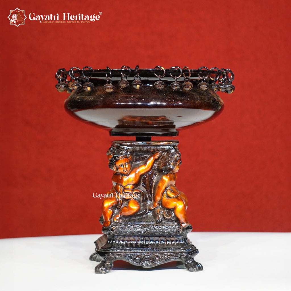Brass French Design Urli With Stand – Elegant Home Decor Accent
