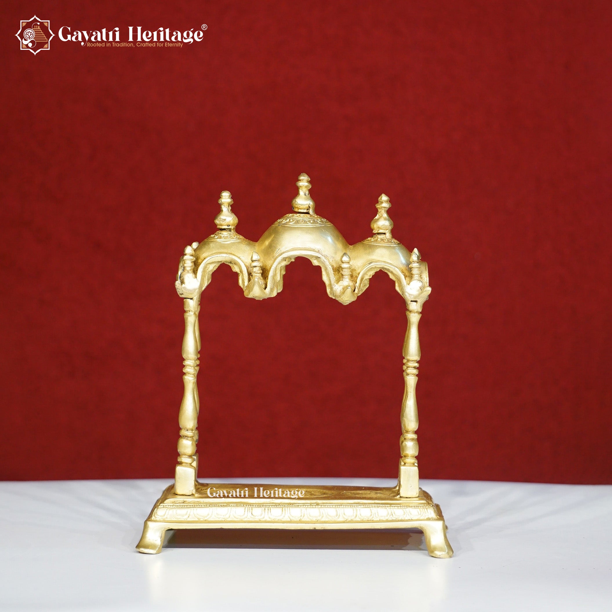 Brass Three Shikhara Temple – Sacred Mandir for Puja & Home Decor