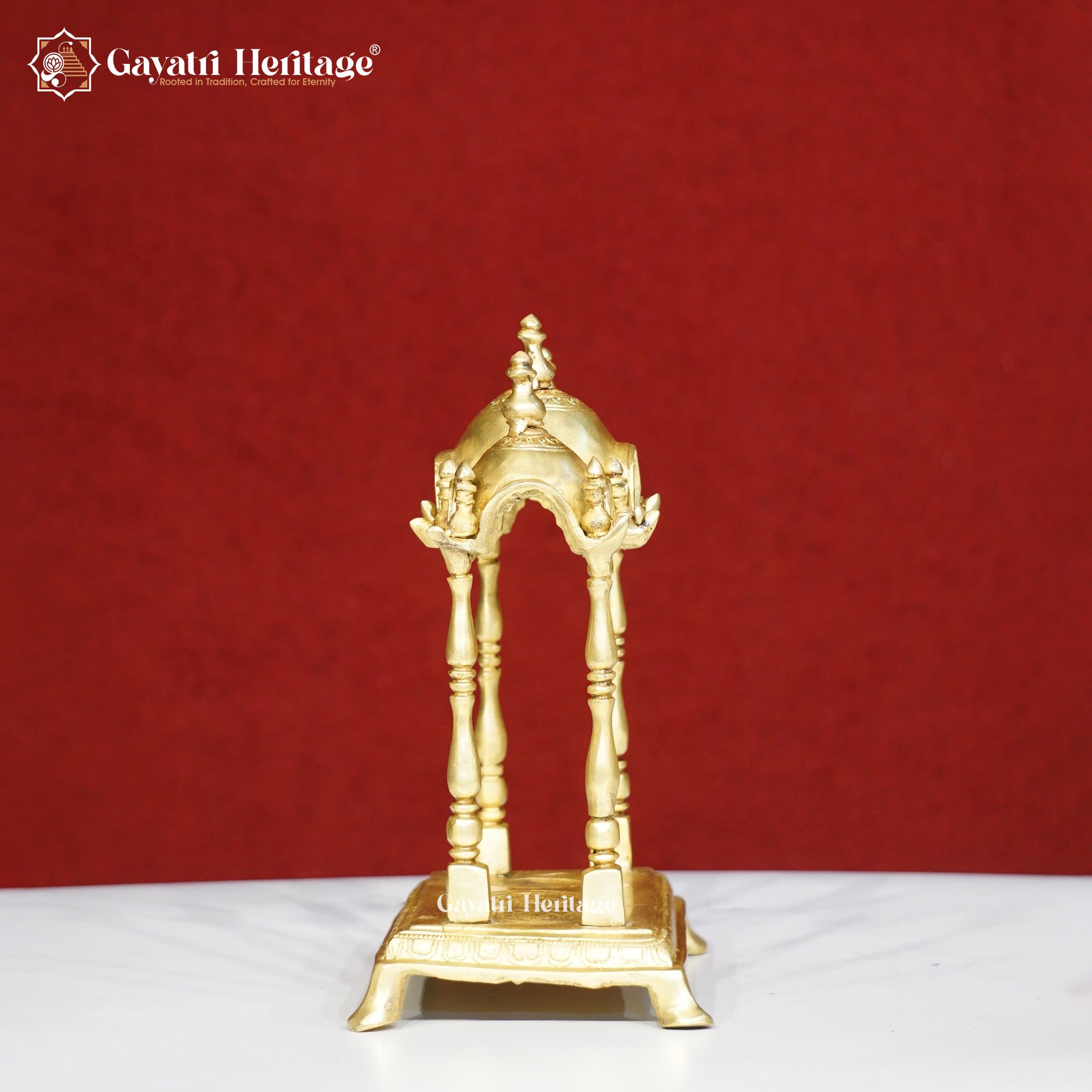 Brass Three Shikhara Temple – Sacred Mandir for Puja & Home Decor