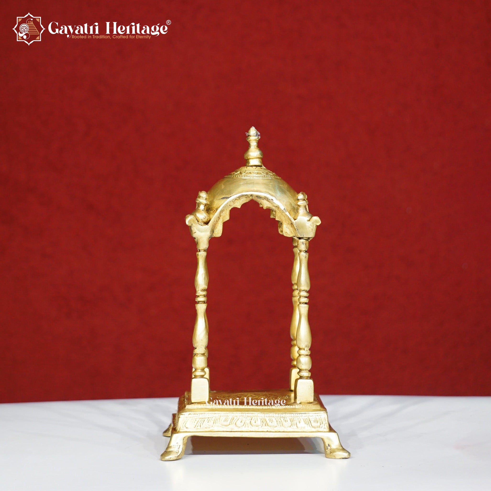 Brass Single Shikhara Temple – Elegant Pooja Mandir for Home