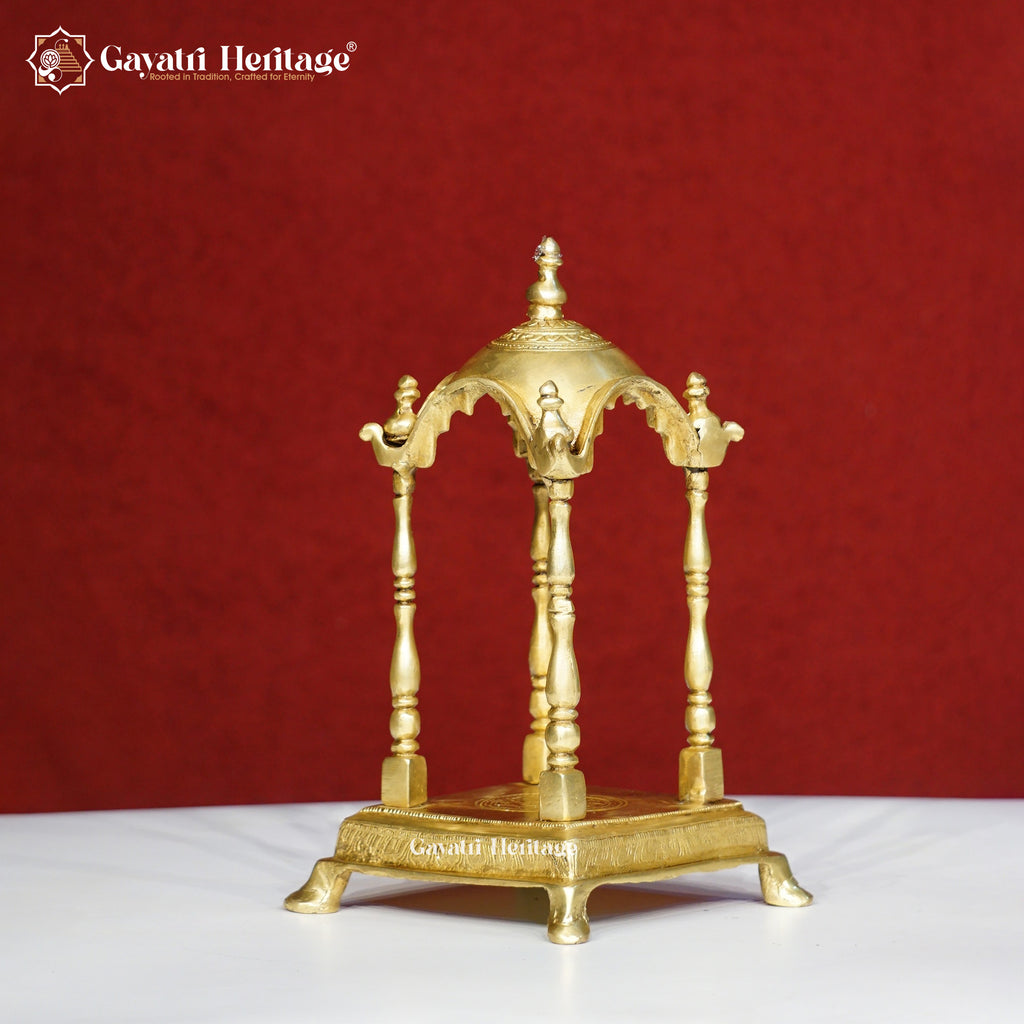 Brass Single Shikhara Temple – Elegant Pooja Mandir for Home